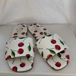 Michel Kors collection Delphine cherry slides sandals 38 US 8